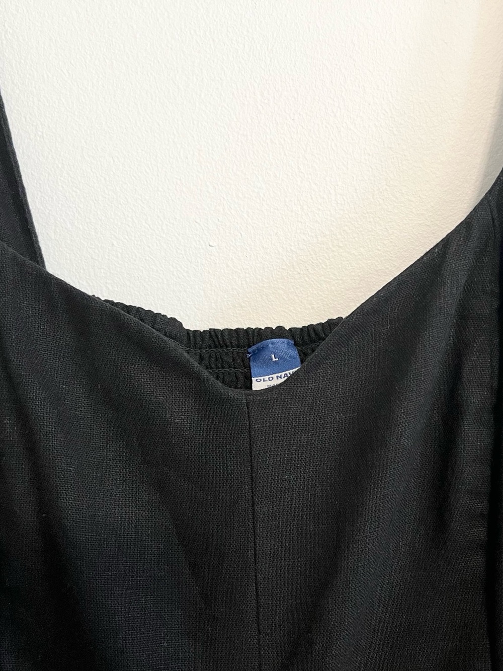 Old Navy Linen Blend Black Midi Length Sundress with Smocked Back Size Large - Picture 4 of 8